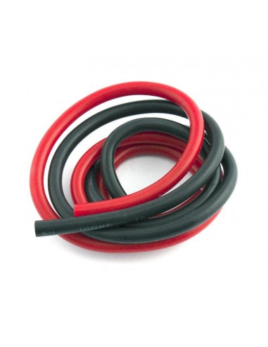 CABLE SILICONA NEGRO + ROJO 10AWG